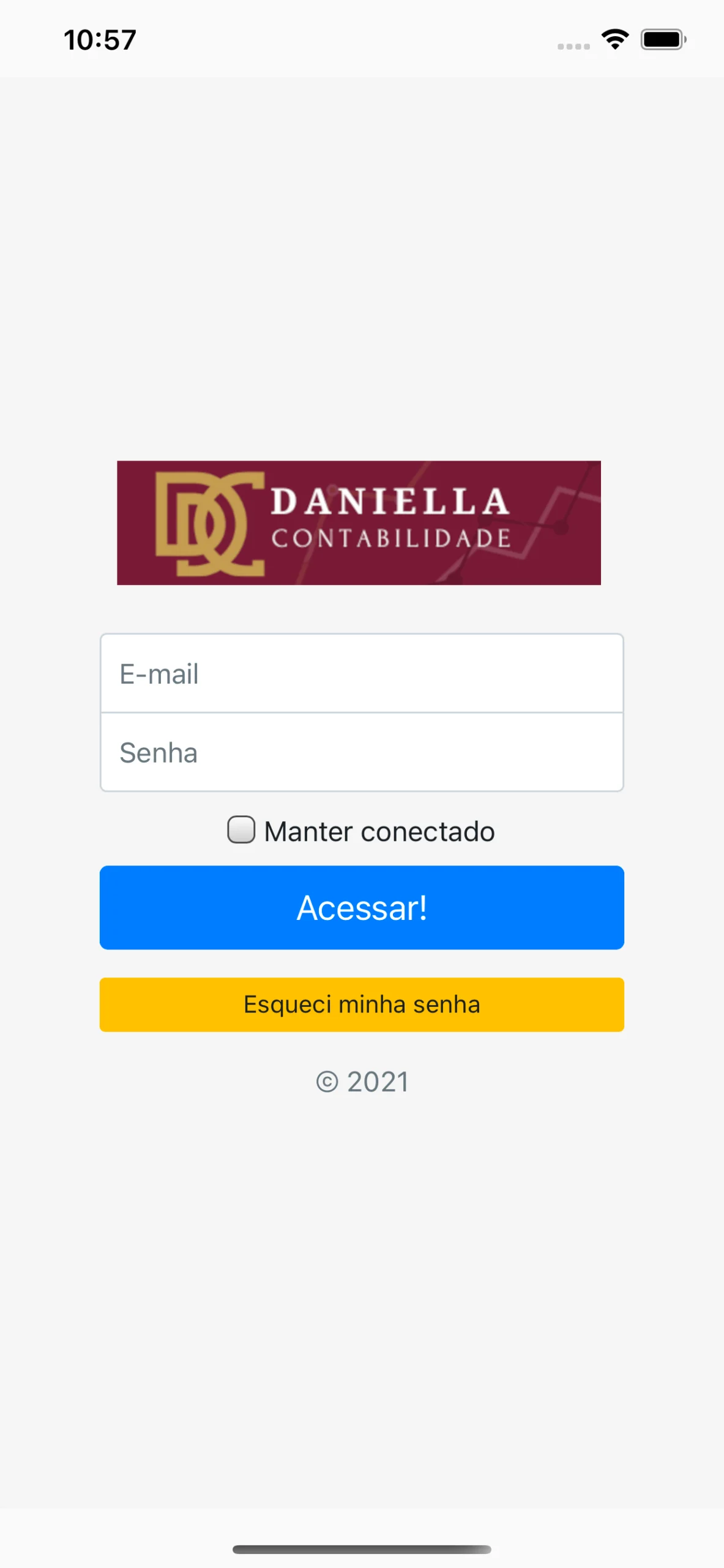 Tela App Daniella Contabilidade